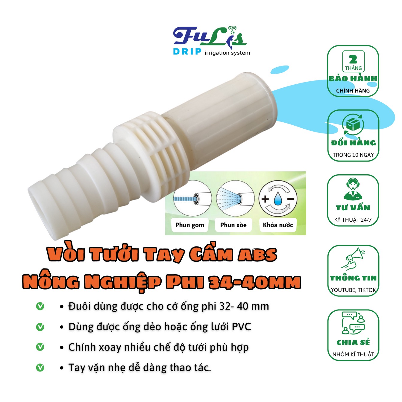 Vòi Tưới Phun Xa Cầm Tay 918 Cho Cây Thanh Long - Đa Năng, Tiện Lợi Và Bền Bỉ - stnnfulis