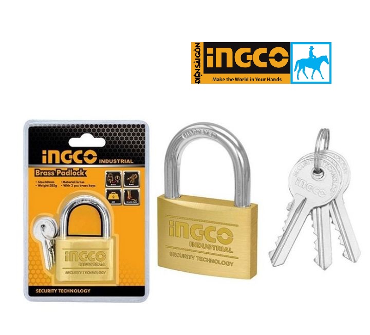 Ổ khóa vali cửa tủ cửa nhà 30mm brass padlock ingco dbpl0302