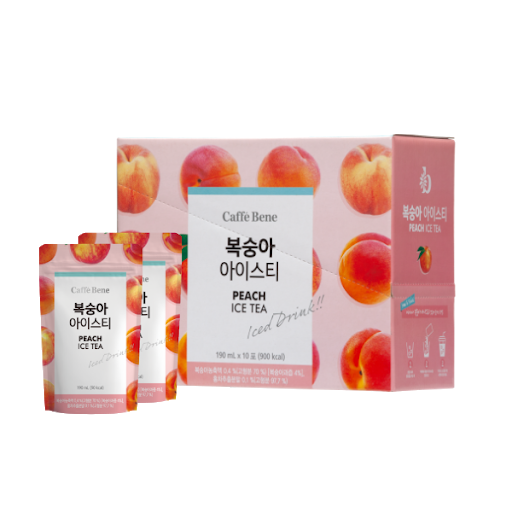 Trà Đào Caffebene Peach Ice Tea - Hộp 10 Gói X 190Ml/gói