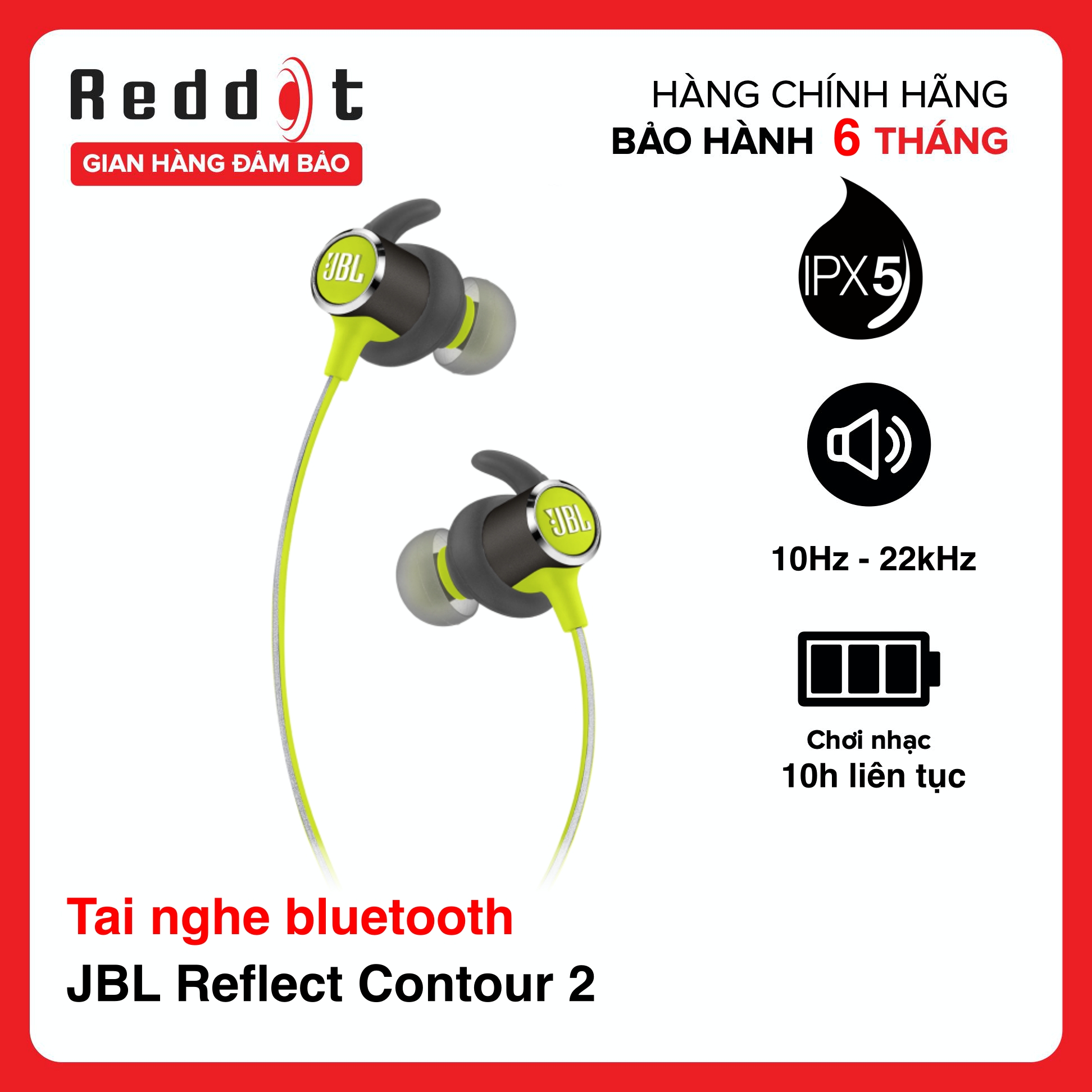 Tai Nghe Bluetooth Thể Thao JBL Reflect Contour 2 - Hàng Chính Hãng - Reddot  Mall