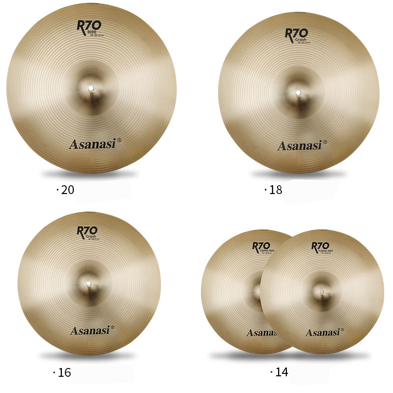 Bộ lá trống cymbal asanasi r70 hợp kim 14' / 16' / 18' / 20'
