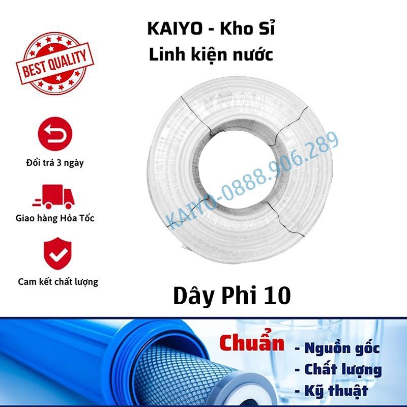 Dây phi 6 - phi 10 cho máy lọc nước - máy phun sương - 1m