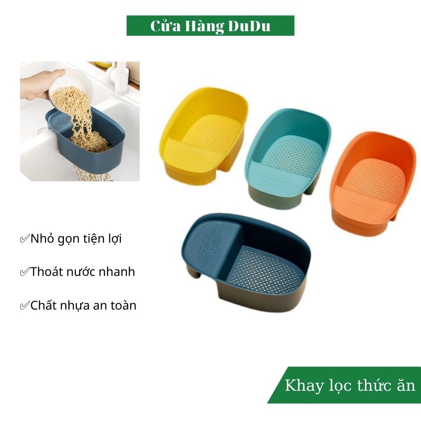 Khay nhựa lọc rác bầu dục gắn bồn rửa bát khay để đồ gác bồn rửa chén thông minh nc5032