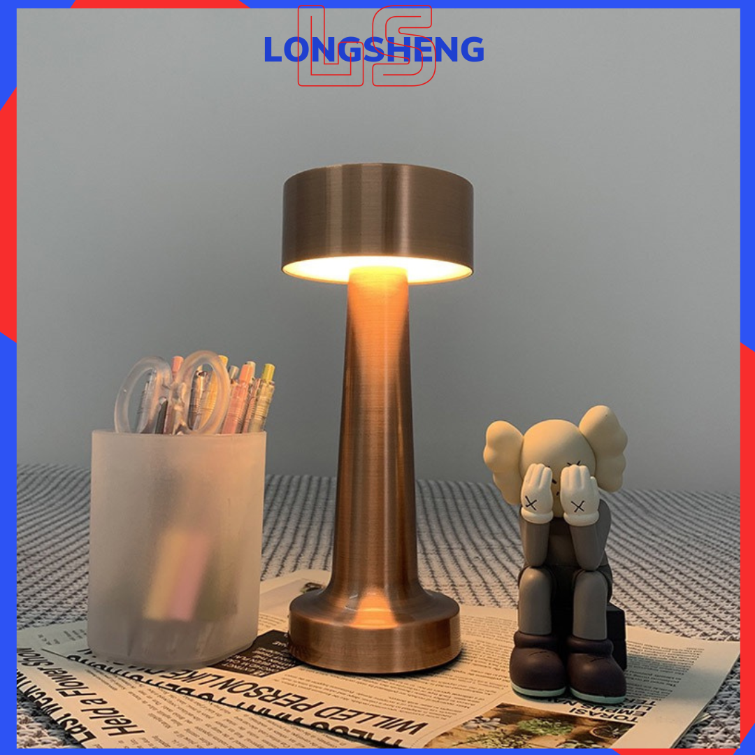 Đèn led để bàn không dây cảm ứng chạm tay đèn trang trí decor phong cách châu âu thiết kế hình quả tạ