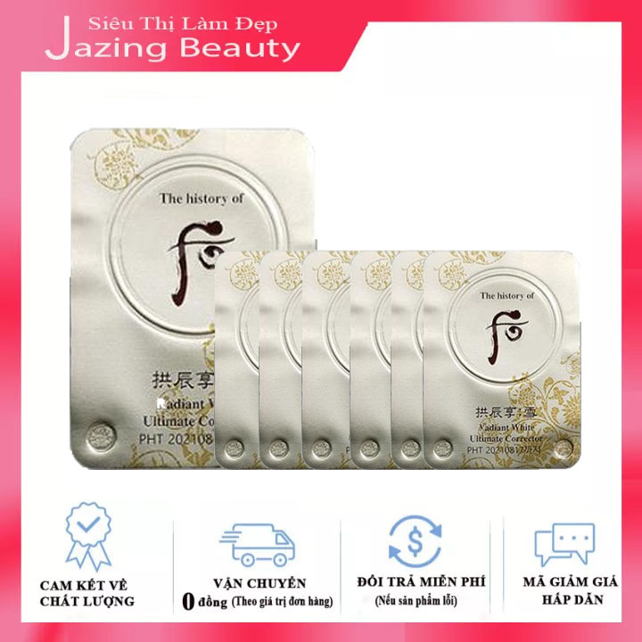 Combo 10 Vỉ Cao Nám Whoo Gongjinhyang Seol Radiant White Ultimate Corrector Làm Mờ Sạm Nám Tàn Nhang 1mlx10
