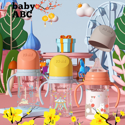 Bình Sữa Cổ Rộng Kichilachi Nhựa PP Có Tay Cầm Dung Tích 160ml