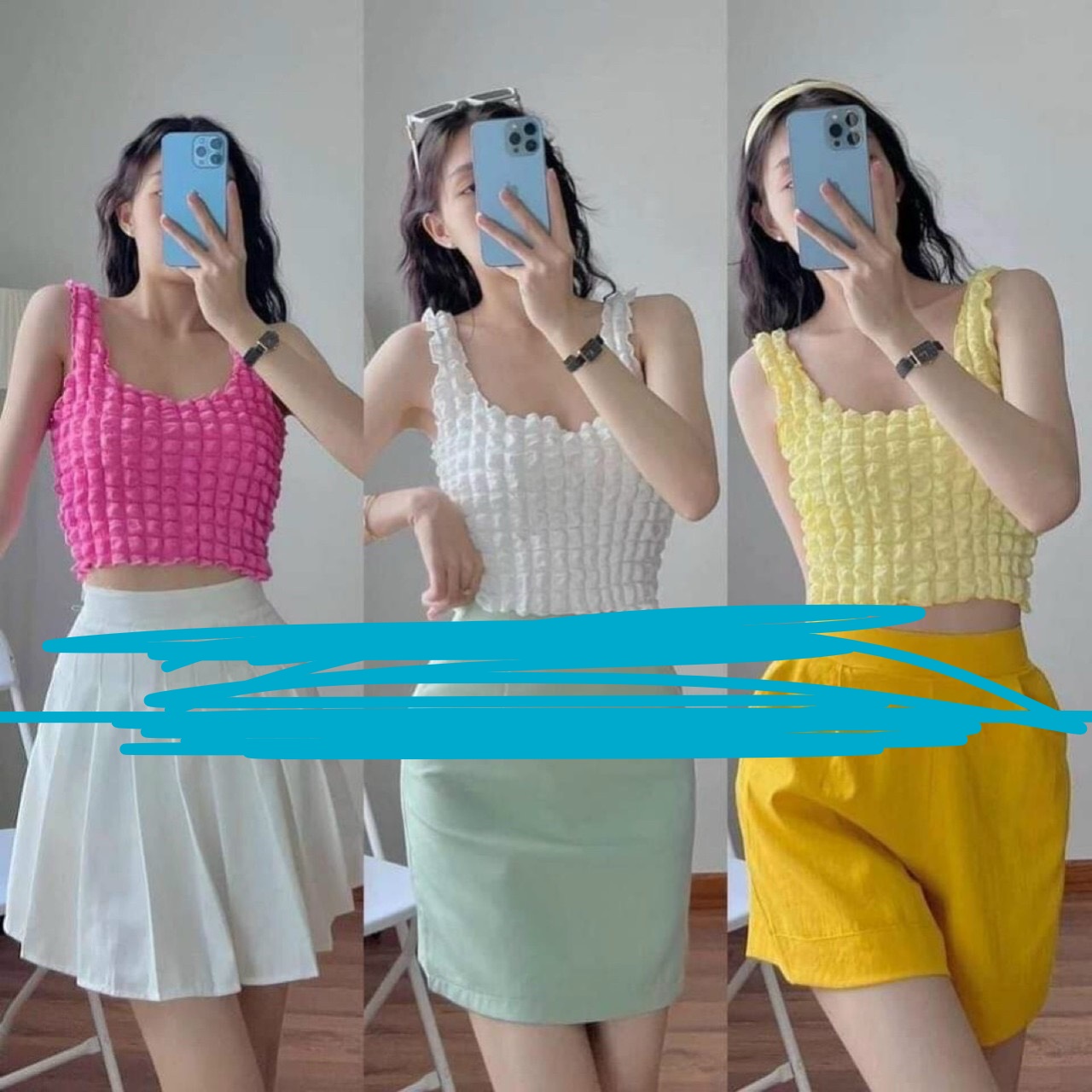 Áo thun nữ form 3 lỗ Croptop - Chất Thun xốp đang TOP TRENDS 2022 - 7 Màu nha chị em