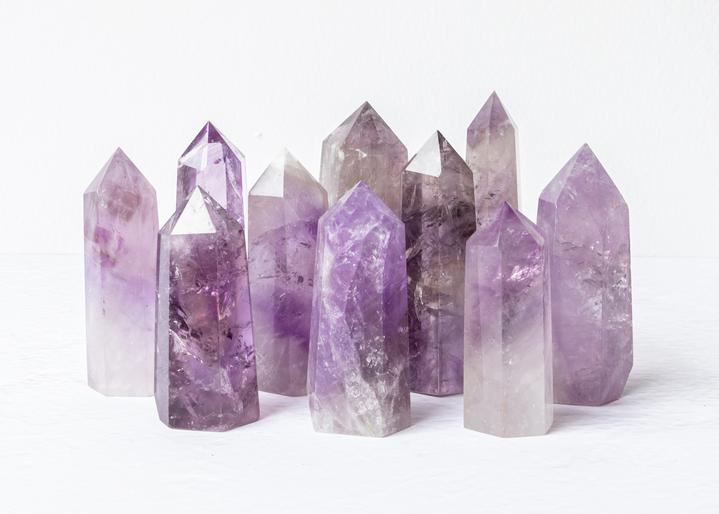 Trụ đá Thạch anh Tím thanh tẩy dùng trong Tarot, reiki, thiền định,yoga cân bằng, phong thủy
