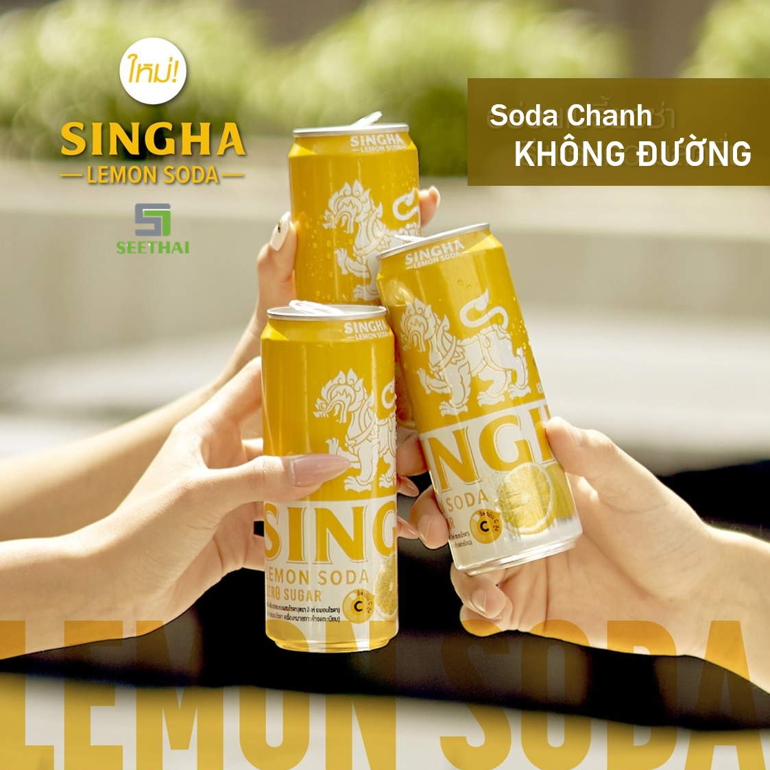 HCM Nước soda SINGHA Thái Lan 330ml - lon - thức uống có gas