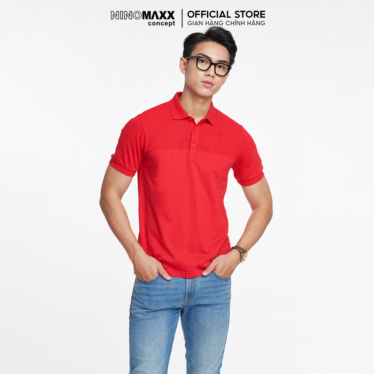 Ninomaxx standard polo - áo polo basic nam tay ngắn chất liệu cnt 2001014