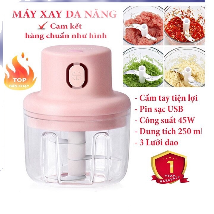 [HCM]Máy xay tỏi ớt mini đa năng loại tốt 250ml xay thịtsay sinh tốxay đồ ăn dặm cho bé giá rẻ hơn máy xay Osaka Nhật Bản