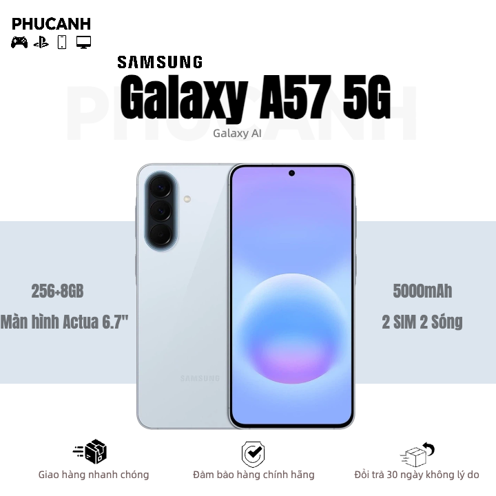 【Chính thức】Điện thoại Samsung Galaxy A57 5G (12+256GB) - Hàng chính hãng