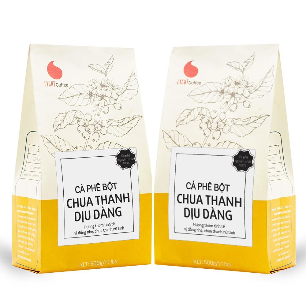 1kg Cà phê nguyên chất rang xay Hương vị mạnh mẽ Light Coffee Gói 500g