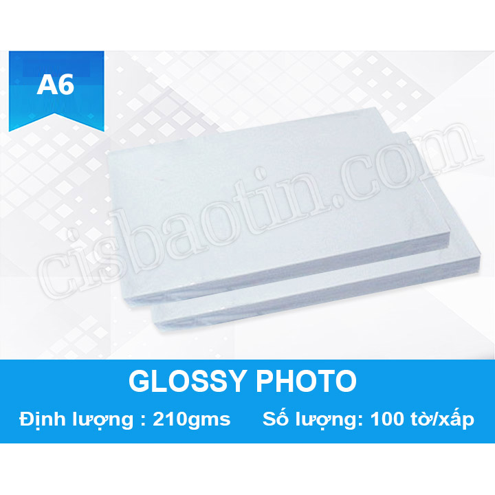 GIẤY GLOSSY PHOTO A6- XẤP 100 TỜ