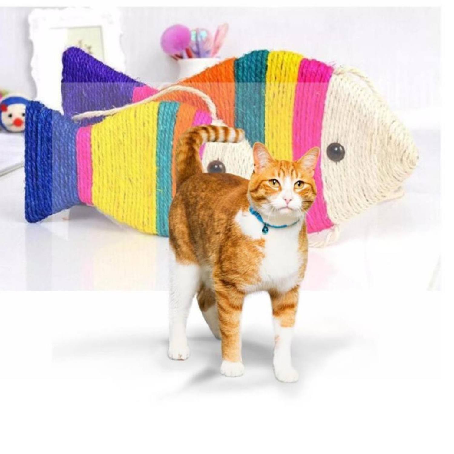 Size M - Đồ Chơi Bàn Cào Móng Hình Cá Bằng Thừng Đáng Yêu Cho