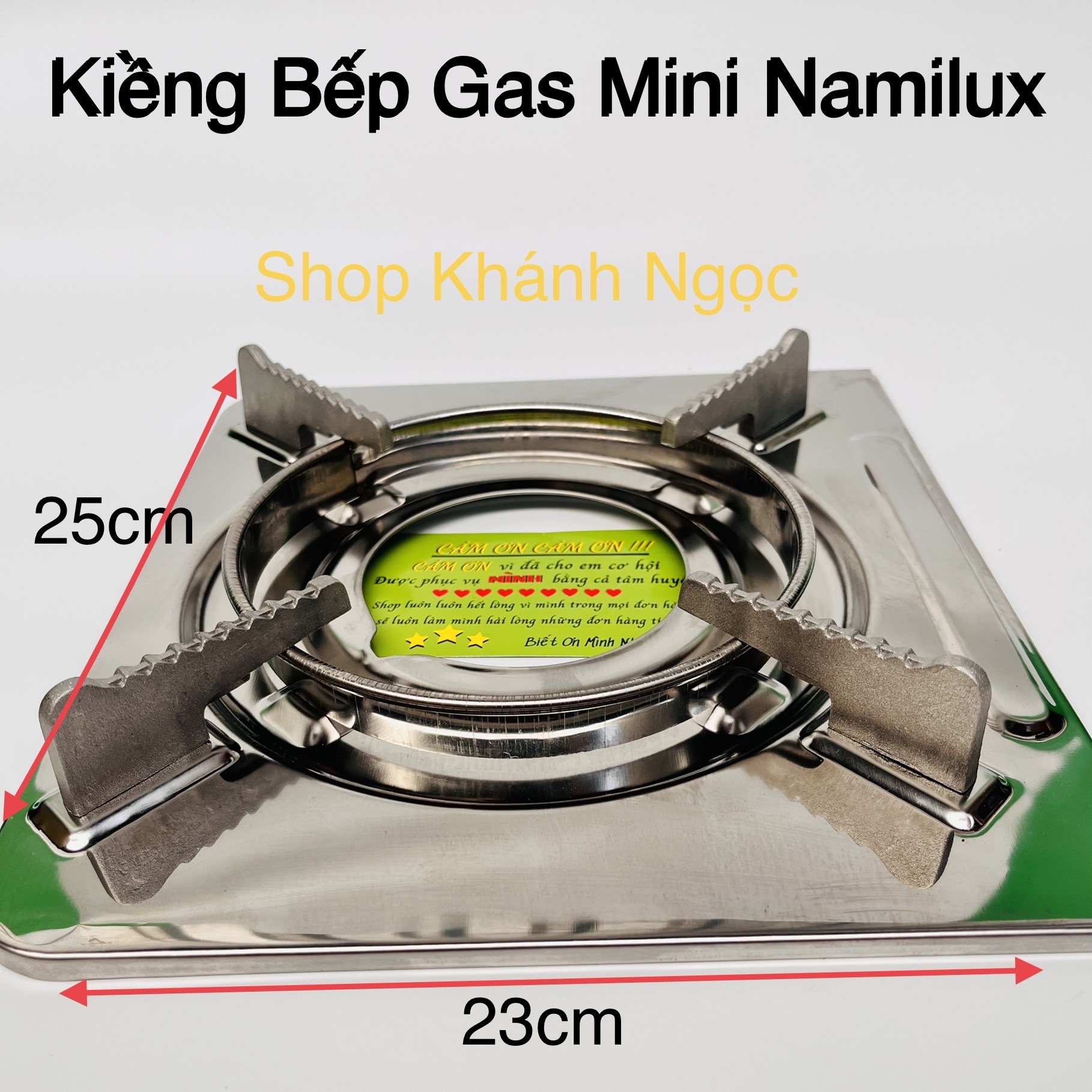 Kiềng bếp gas mini vuông namilux kt 25cm x 23cm kiềng bếp gas inox du lịch chính hãng namilux - điện máy bình dương acb