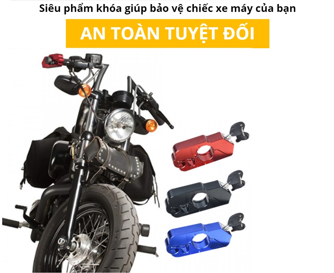 Khoá tay phanh xe máy chống trộm - khóa kẹp thắng xe máy - khóa xe tay ga tay phanh mẫu mới