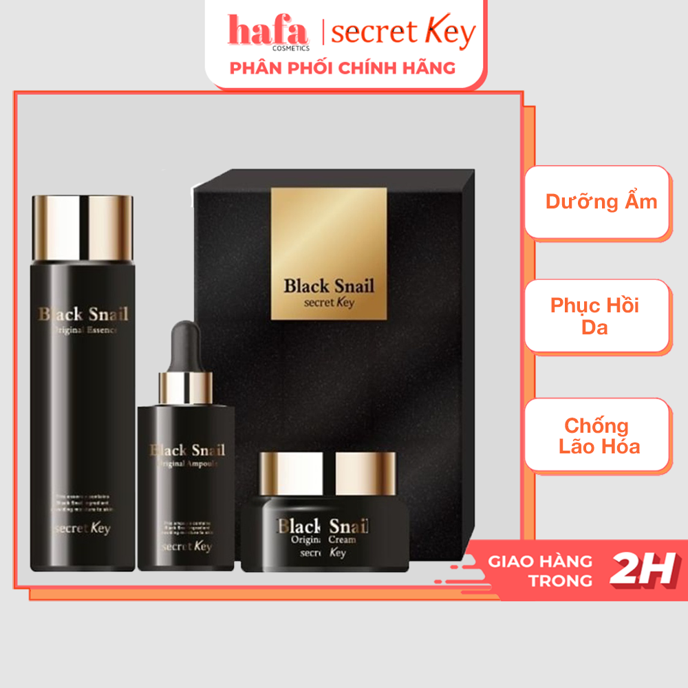 [XẢ HÀNG] Set Dưỡng Ẩm, Phục Hồi Da, Chống Lão Hoá Từ Ốc Sen Đen Secret Key Black Snail Original Set