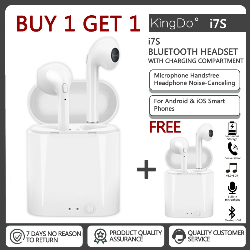 （2pcs）mua 1 tặng 1 tai nghe bluetooth i7s - loại xịn không dây i7s tws