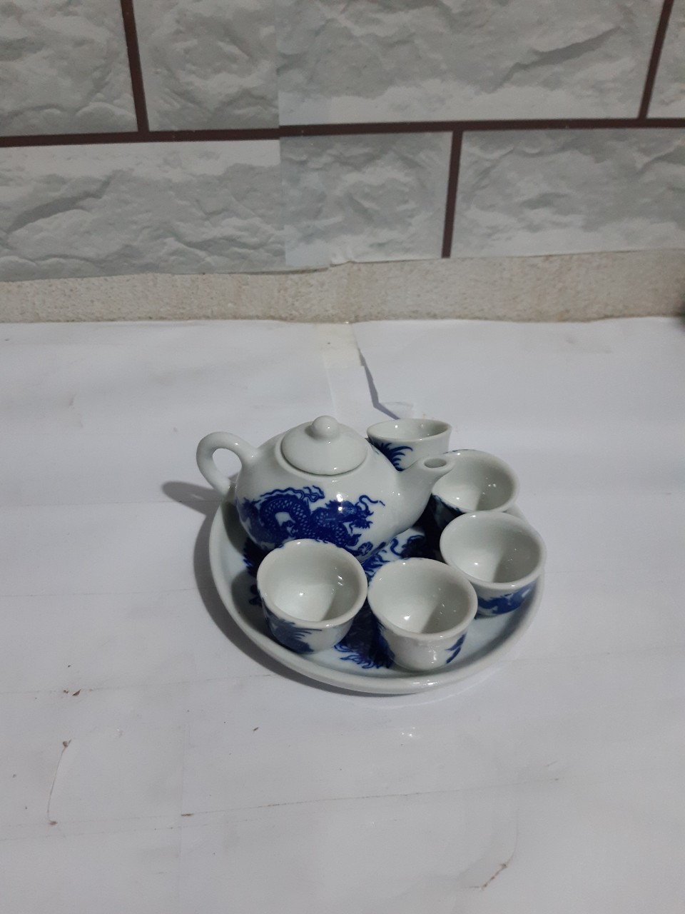 [HCM]Bộ ấm trà, bộ bình trà xanh nhí 5*5 cm