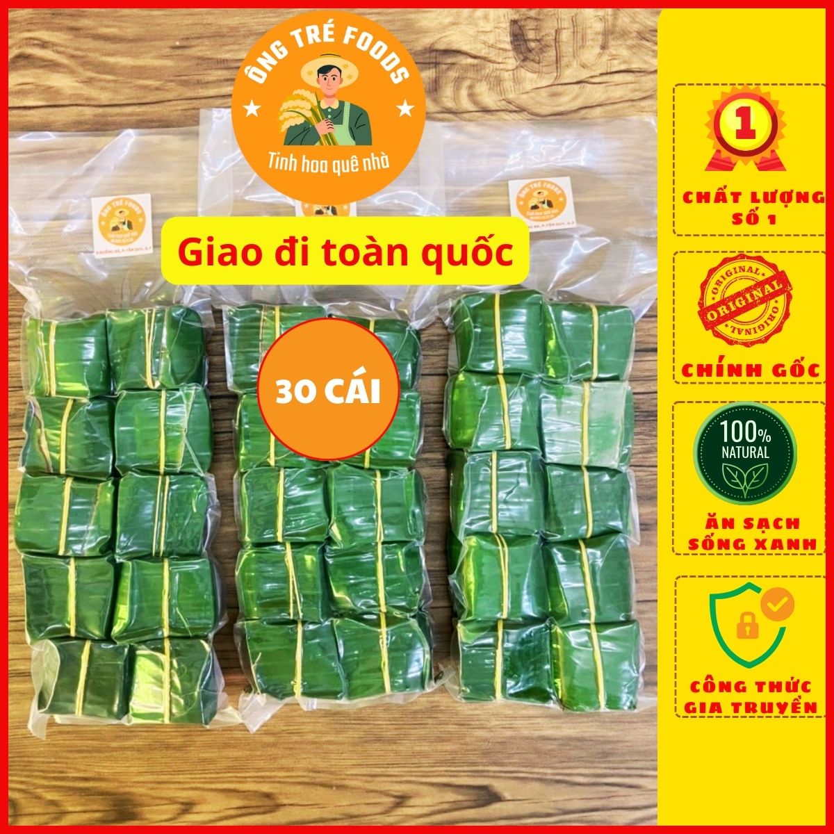 Combo 30 Cái Nem Chua Lá Ổi, Nem Chua Chợ Huyện, Nem Chua Bình Định - Ông Tré Foods