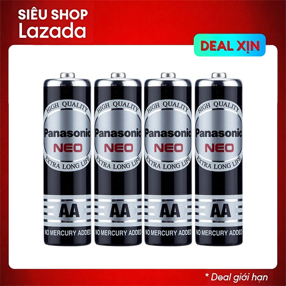 4 viên pin AA Panasonic R6NT 1.5V Pin tiểu dung lượng tốt, dùng được cho nhiều thiết bị