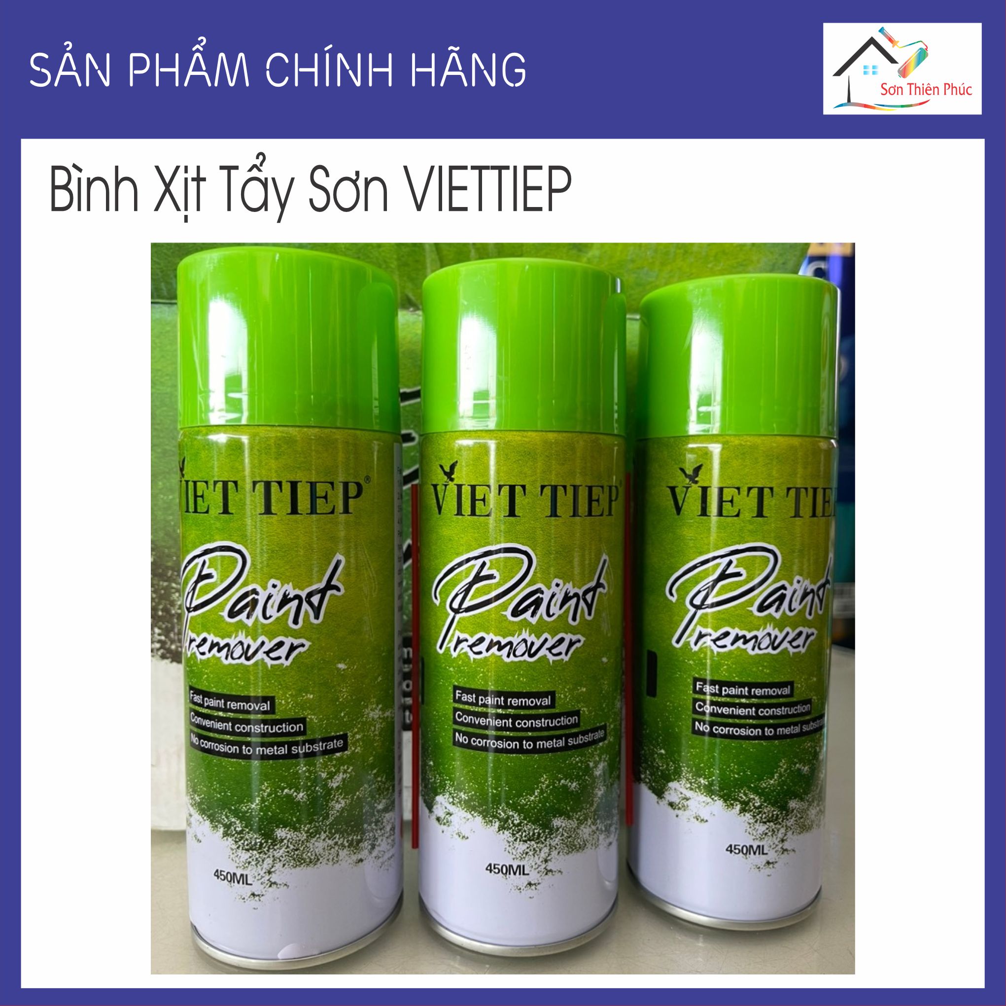 Bình xịt tẩy sơn viettiep đa năng. không ăn mòn bề mặt.