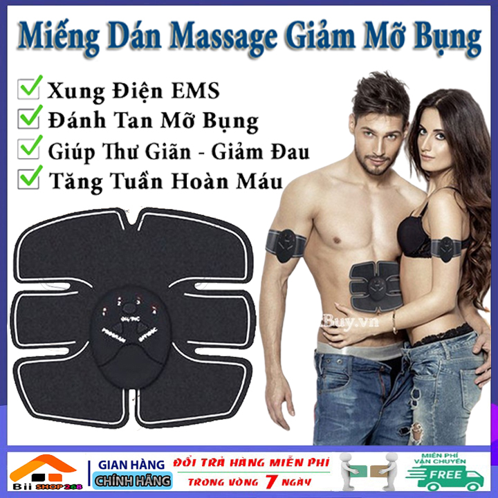 Miếng dán massage giảm mỡ bụng - miếng dán tập cơ bụng - miếng dán massage xung điện giúp giảm mỡ bụng, cơ bắp toàn thân, dụng cụ hỗ trợ giảm mỡ, máy massage bụng, máy tập cơ bụng, đai rung tan mỡ bụng, máy đánh tan mỡ bụng