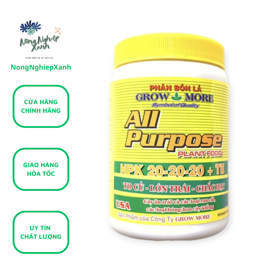 Phân bón lá Grow More 20 - 20 - 20 + TE 100gr phan bon la usa