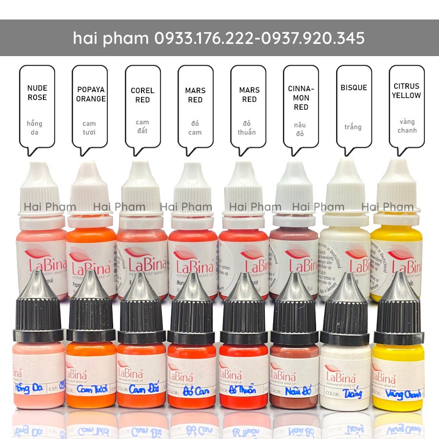 Mực labina chính hãng đức chiết 3.3ml, full chai 10ml