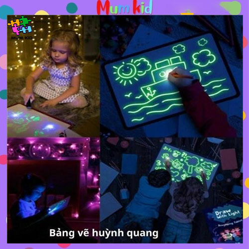 Bảng vẽ điện tử phát sáng, bảng vẽ dạ quang, bảng viết huỳnh quang phát sáng giúp bé thỏa sức sáng tạo