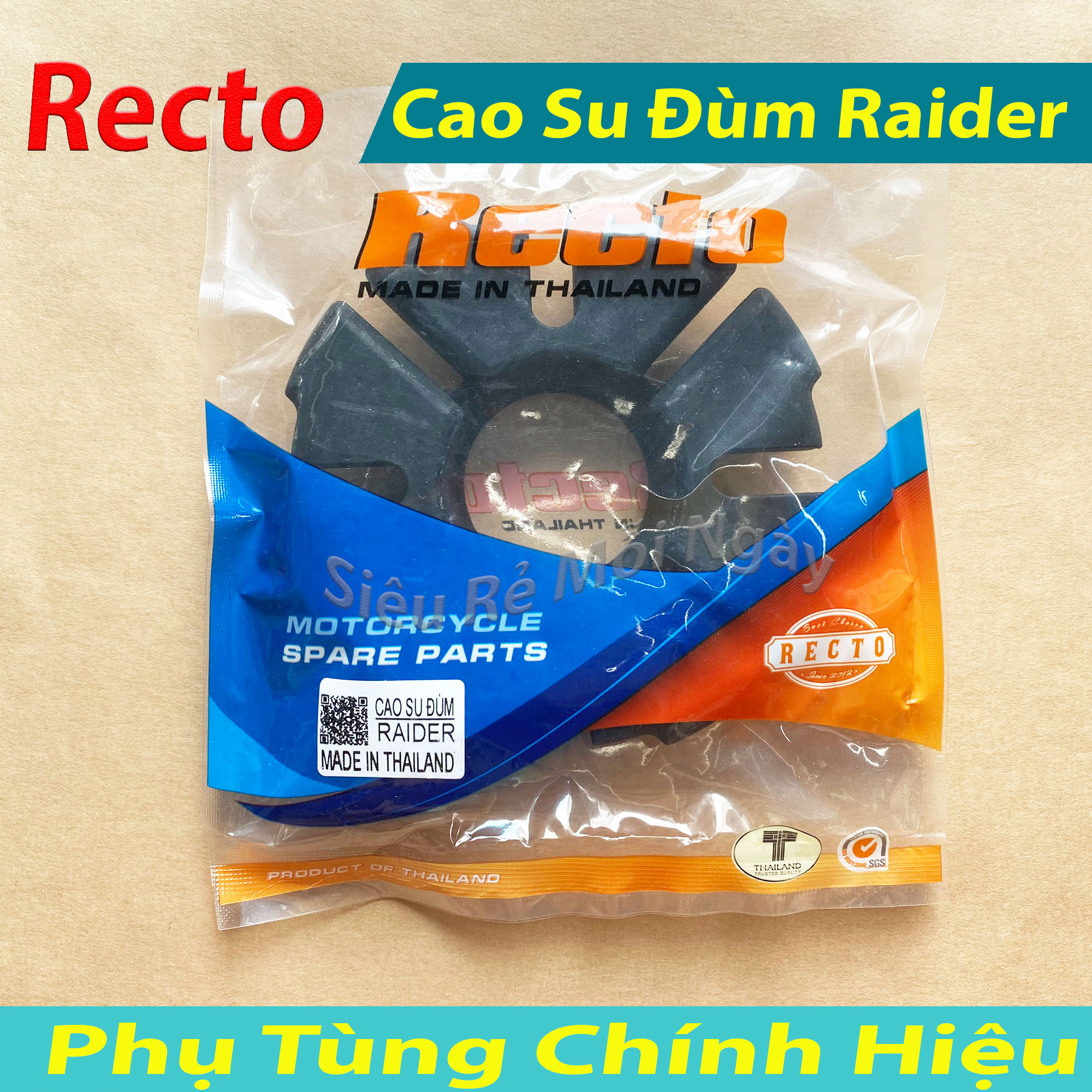 Cao su đùm Recto cho Raider xăng cơ và Raider Fi - Made in Thailan