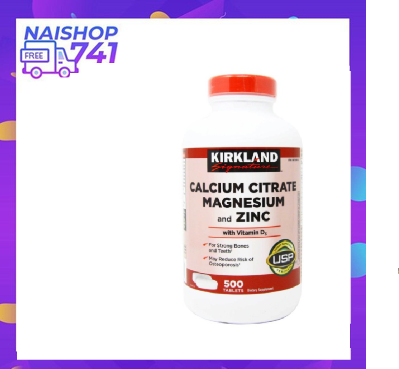 VIÊN UỐNG KIRKLAND SIGNATURE CALCIUM CITRATE MAGNESIUM AND ZINC MỸ 500 VIÊN