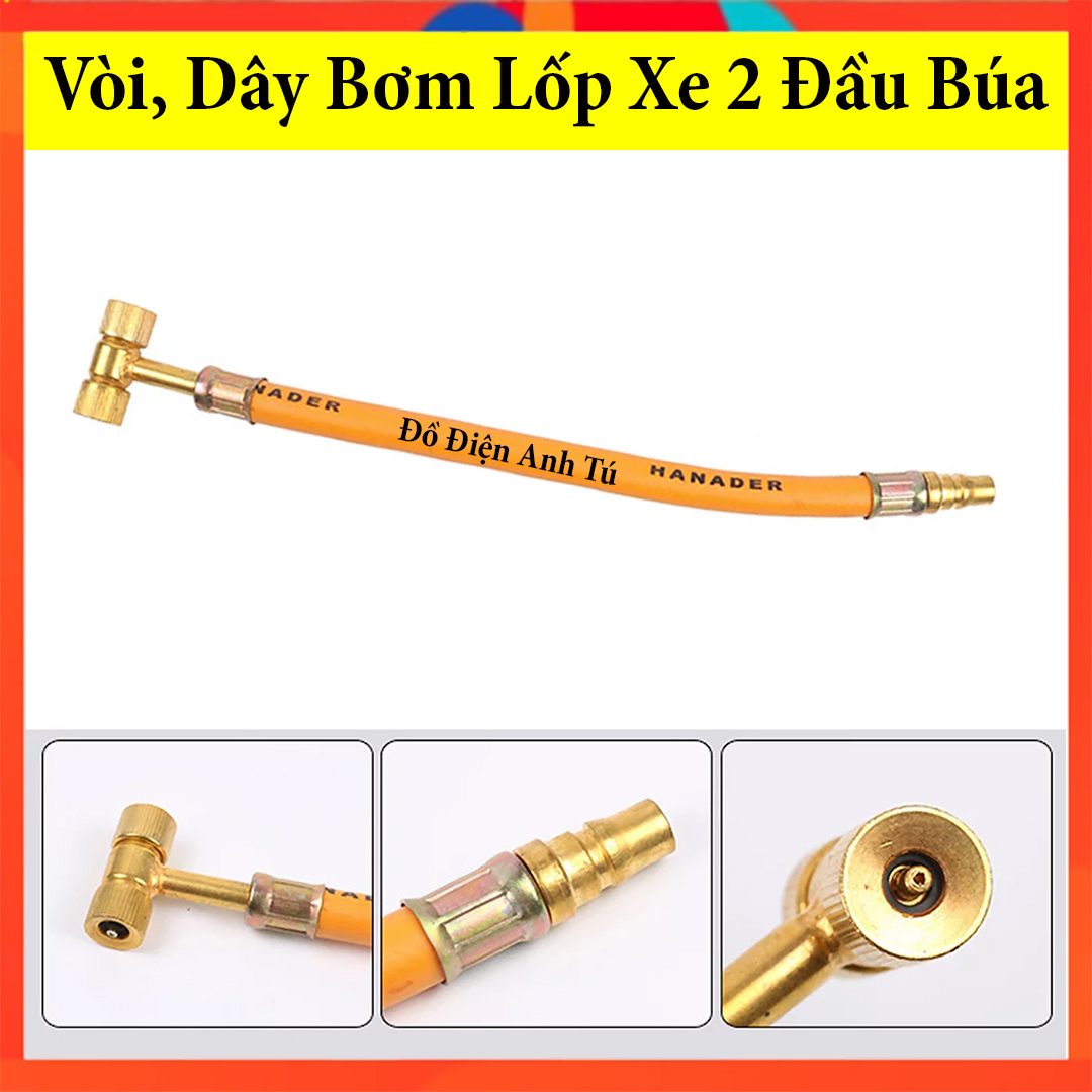 Vòi bơm lốp xe 2 đầu búa