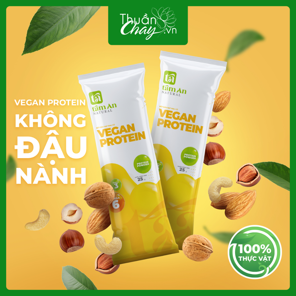 Hộp vegan protein 5 gói/hộp 125g - hộp bột ngũ cốc đậu hạt rau củ không đậu nành