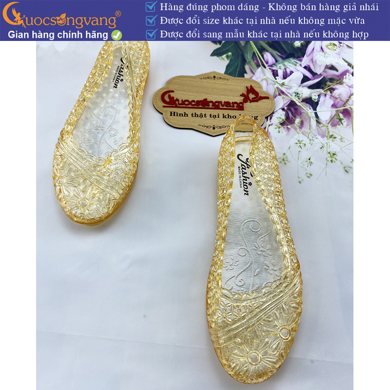Giày nhựa dẻo đi mưa giày nhựa nữ dập hoa cúc GLG123