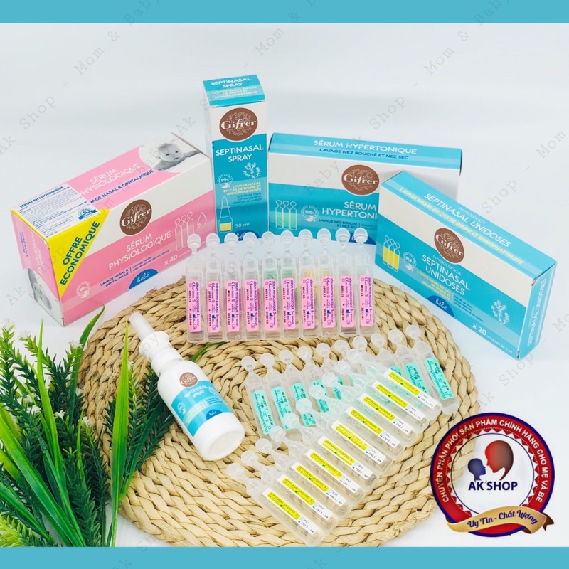 Nước muối sinh lý gifrer xanh, gifrer vàng, gifrer hồng, xịt gifrer 50ml