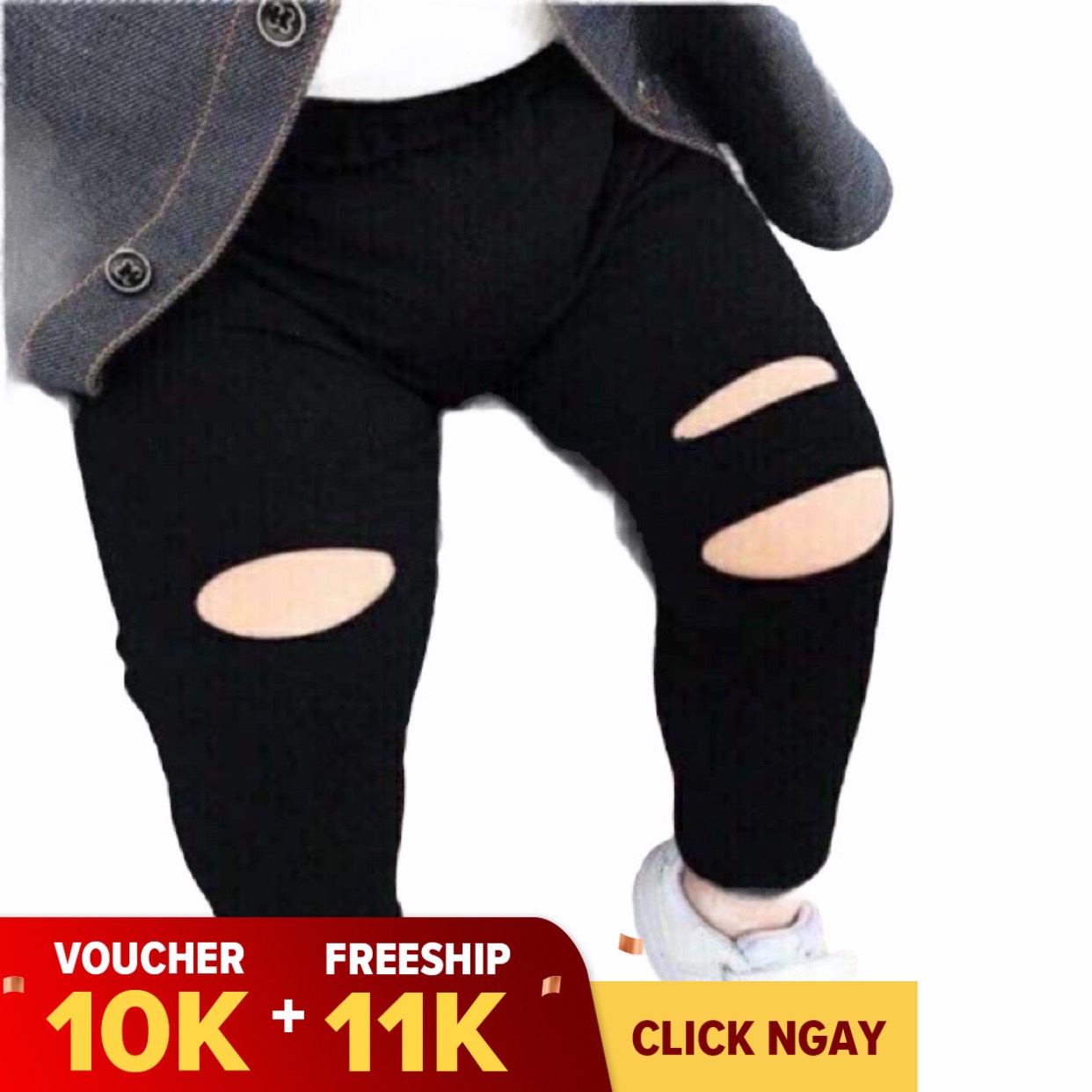 Quần Legging Rách Gối Siêu Chất Cho Bé