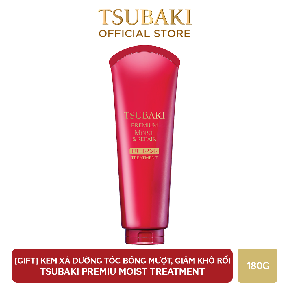 [GIFT]  Kem xả dưỡng tóc bóng mượt Tsubaki premium moist treatment 180g