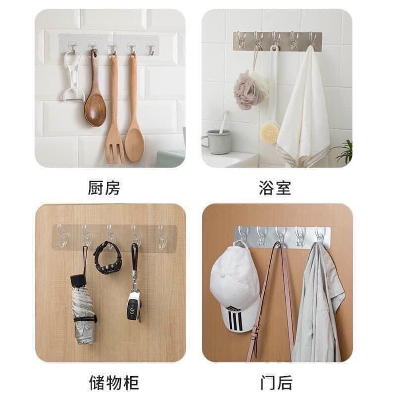 [HCM][ HÀNG TỐT] COMBO 2 MÓC DÁN CƯỜNG LỰC BẺ CONG THEO BỀ MẶT TÙY THÍCH KÈM THANH TREO ĐA NĂNG - MÓC DÁN TƯỜNG ĐA NĂNG 12 MÓC TIỆN LỢI