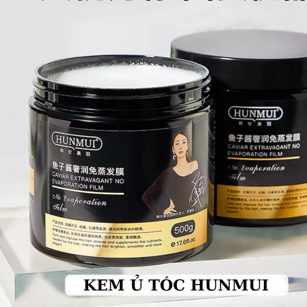 Kem ủ tóc hunmui chiết xuất trứng cá tầm nuôi dưỡng tóc hư tổn làm mềm tóc suôn mượt