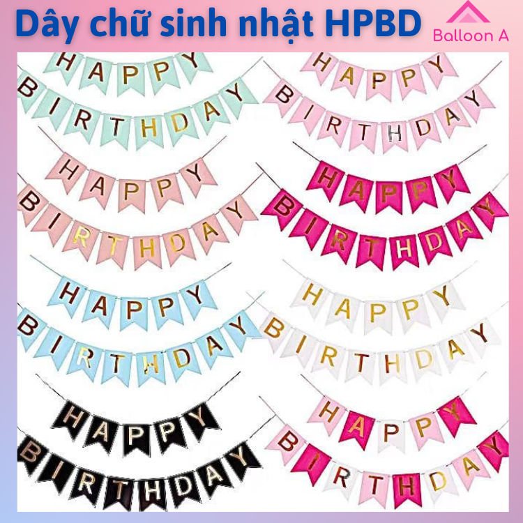 Dây chữ happy birthday dây treo sinh nhật
