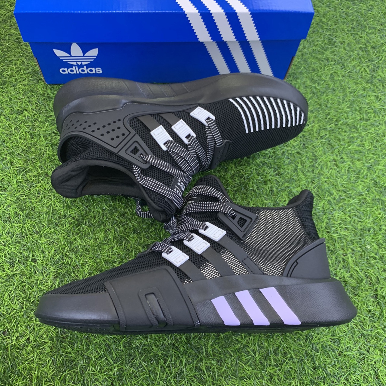 [Ảnh thật] giầy thể thao EQT black đen phản quang thời trang nam nữ