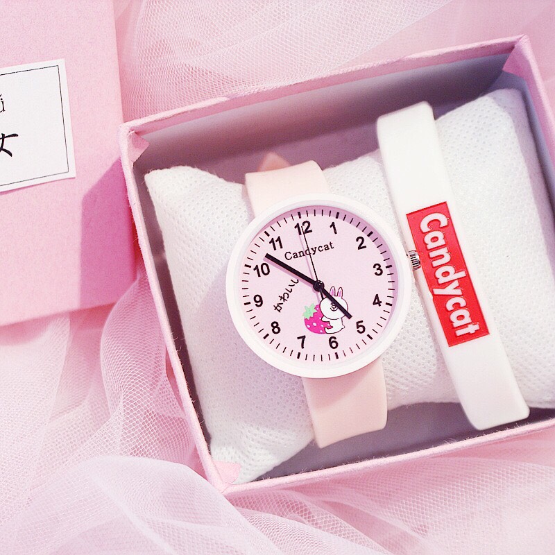 Đồng hồ thời trang nam nữ Candycat Thỏ Cony dây silicon siêu xinh MS047
