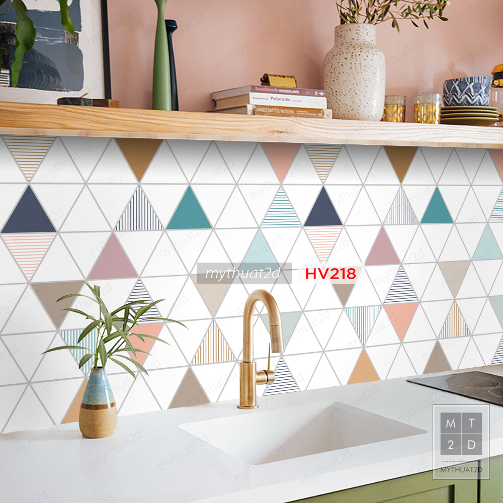 Cuộn 2 mét dài Decal gạch bông dán bếp, dán tường, decor nhà cửa - mã HV218