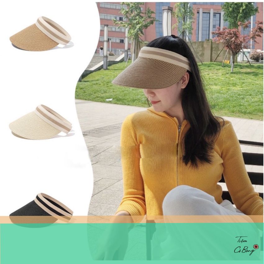 Mũ nón cói nửa đầu chống nắng trendy