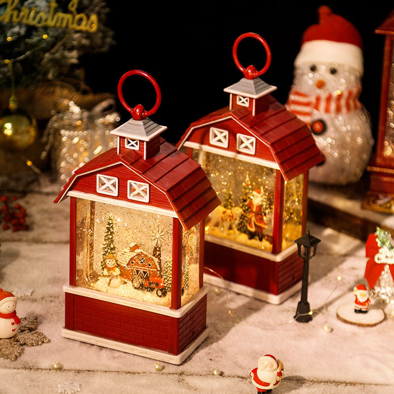 Hộp nhạc giáng sinh ngôi nhà gỗ làm quà tặng Noel đặc biệt
