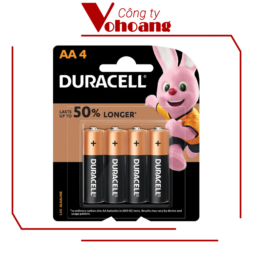 Pin tiểu AA loại tốt dung lượng cao chống chảy - Vỉ 4 viên Duracell Coppertop