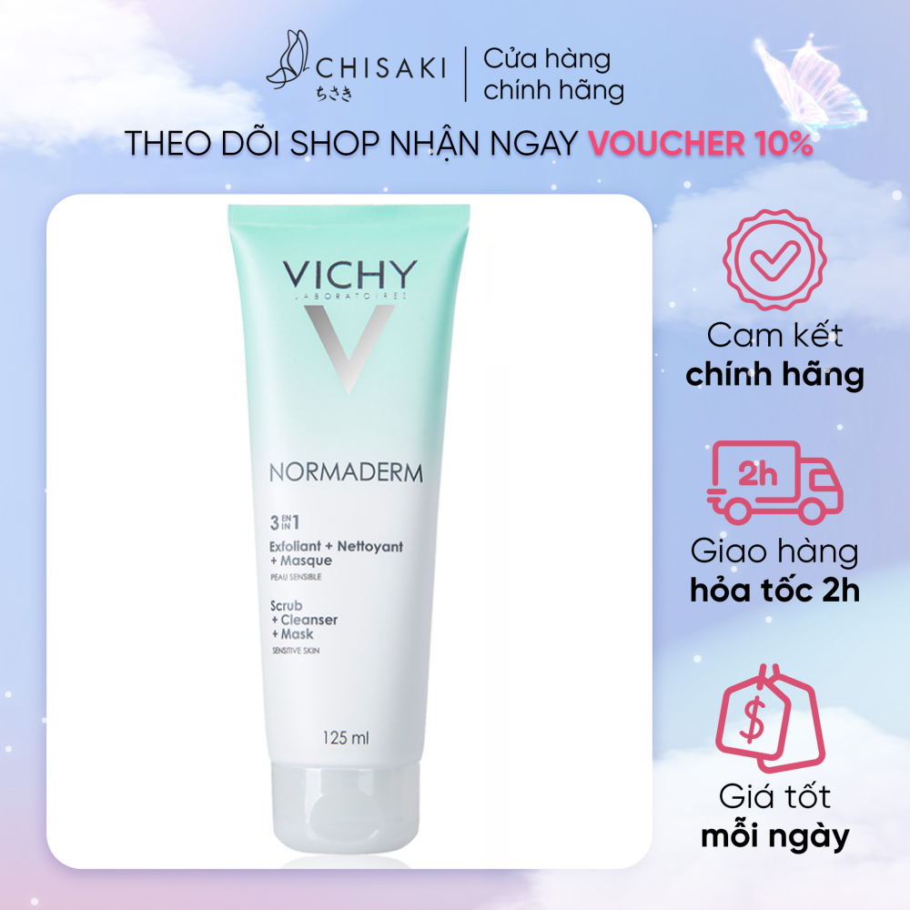 [DEAL HOT CHISAKI - MUA 1 TẶNG 1 - SL GIỚI HẠN] Kem & Mặt Nạ Tẩy Tế Bào Chết Vichy 3 Trong 1 125ml