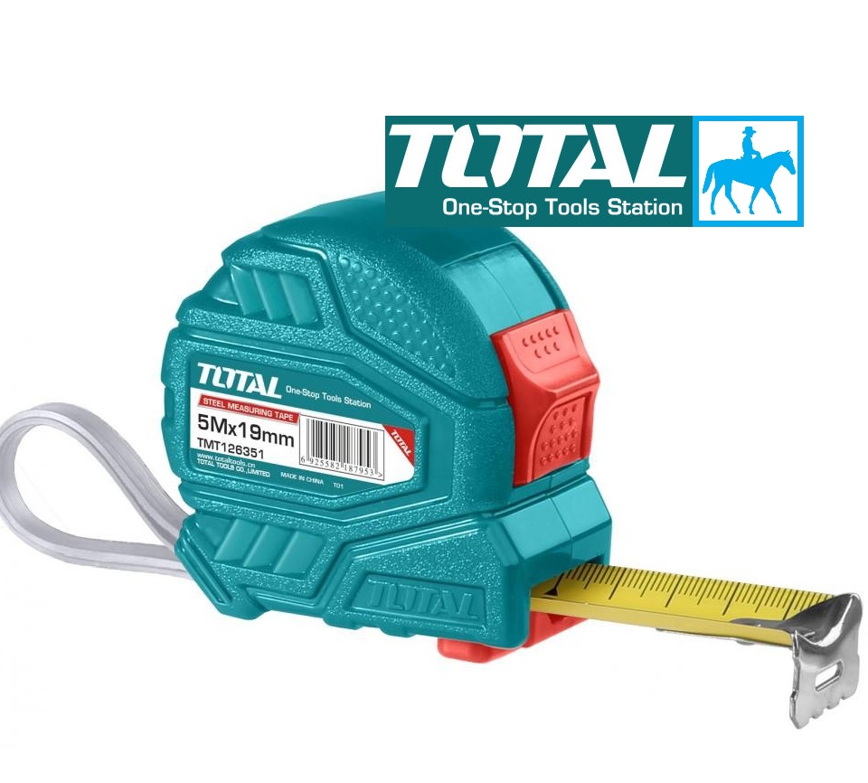 Thước cuộn thước kéo thép vàng 5 mét 19mm total chính hãng tmt126351